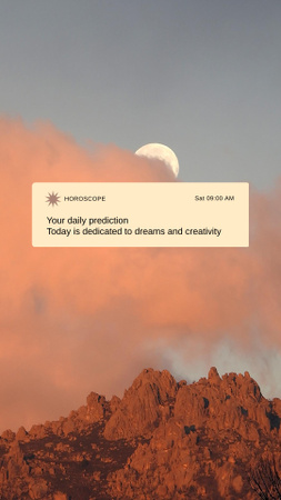 Astrological Prediction with Moon behind Clouds Instagram Story Design Template