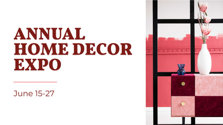 Home Decor Expo with Decorative Vase FB event cover Design Template