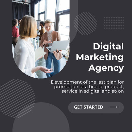 Designvorlage Angebot einer Agentur für digitales Marketing und Entwicklung für Instagram AD