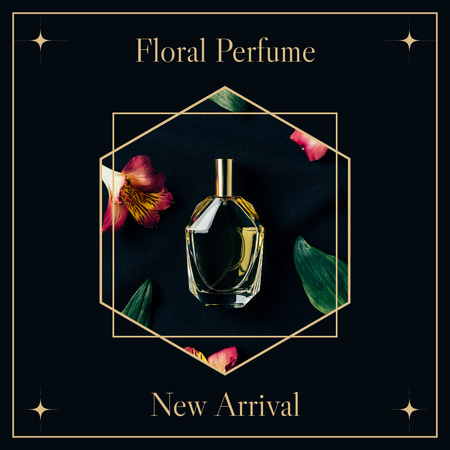 Ontwerpsjabloon van Instagram van Nieuwe aankomst van bloemenparfum