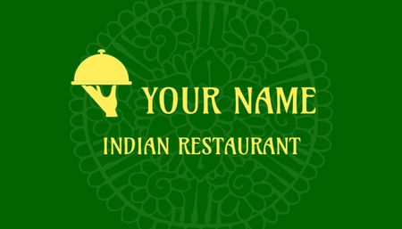 Anúncio de restaurante indiano com prato Business Card US Modelo de Design