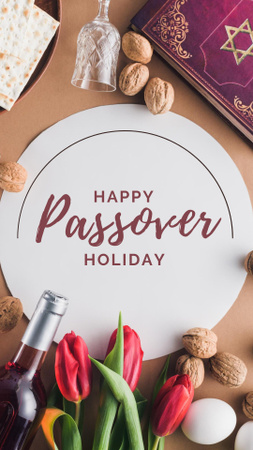 Happy Passover Holiday Greeting Instagram Story Design Template