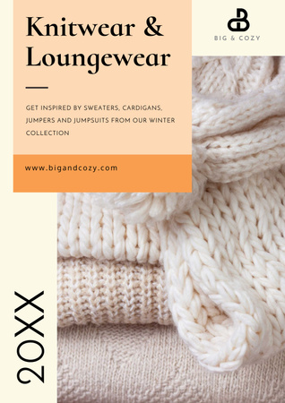 Knitwear and loungewear Advertisement Poster Design Template