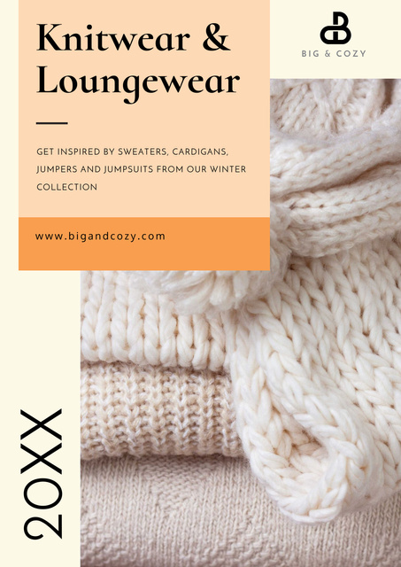 Knitwear and loungewear Advertisement Poster Tasarım Şablonu