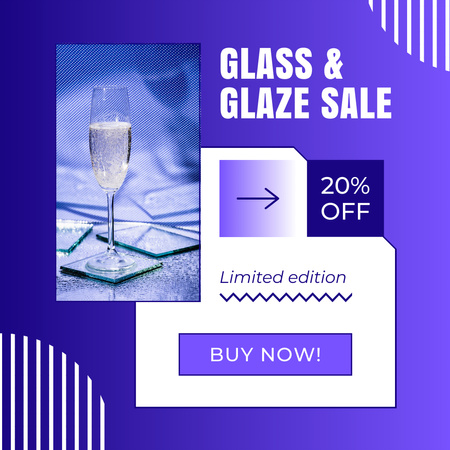 Limited Edition of Glassware Promo Instagram AD Design Template