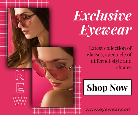 Fashion Glasses Collection for Women Facebook Design Template