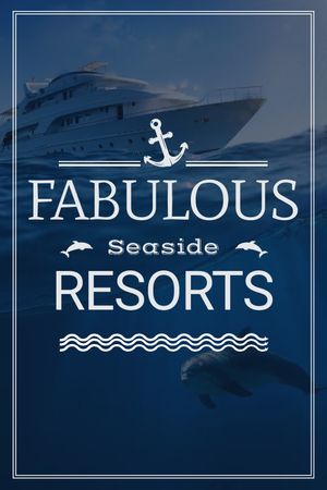 Designvorlage Seaside Resorts Promotion Ship in Sea für Tumblr