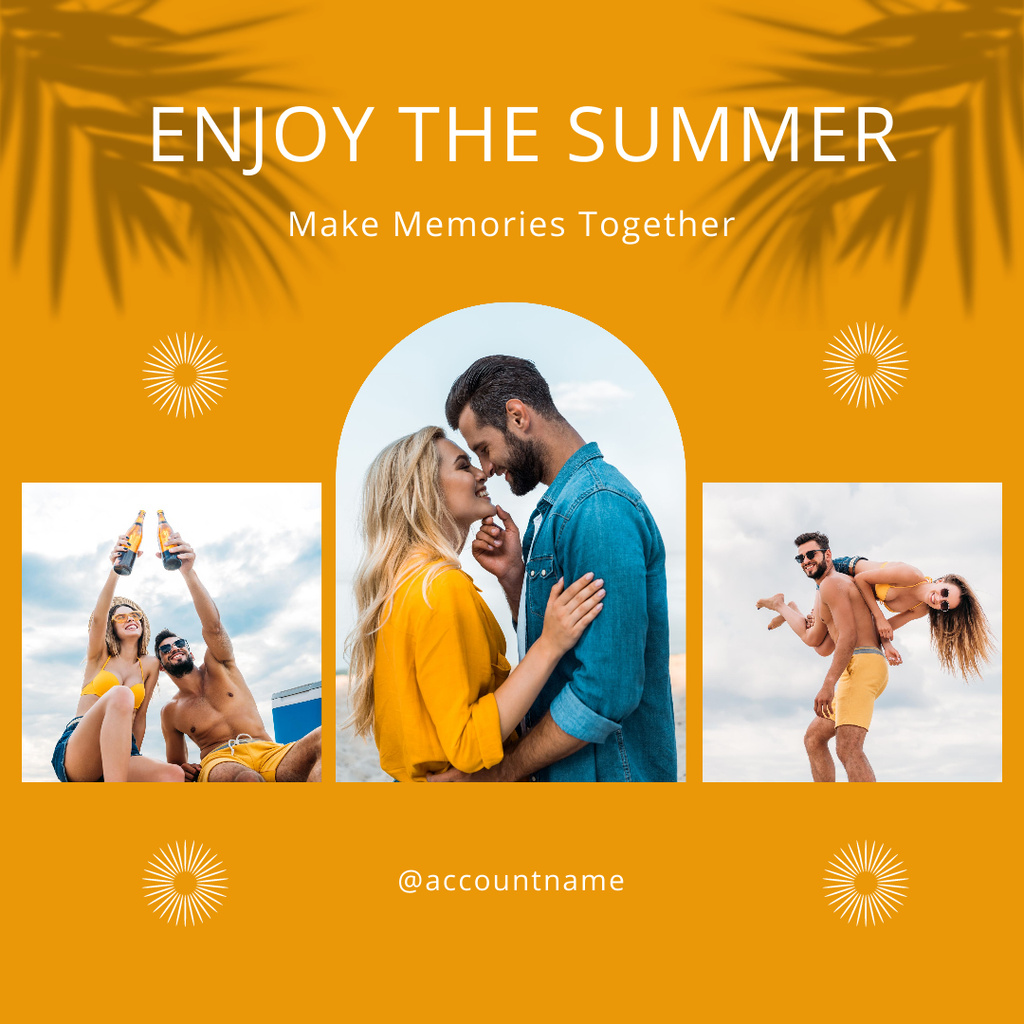 Couple on Summer Vacation by Sea Instagram Design Template