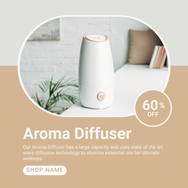 Ontwerpsjabloon van Instagram van Aroma Diffuser Discount Offer