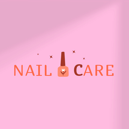 Manicure Offer with Nail Polish Logo Šablona návrhu