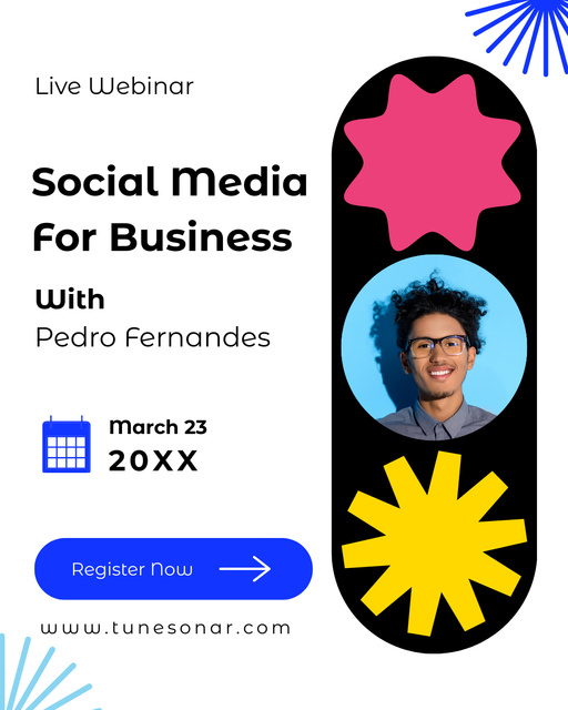 Webinar Topic about Social Media for Business Instagram Post Vertical Design Template