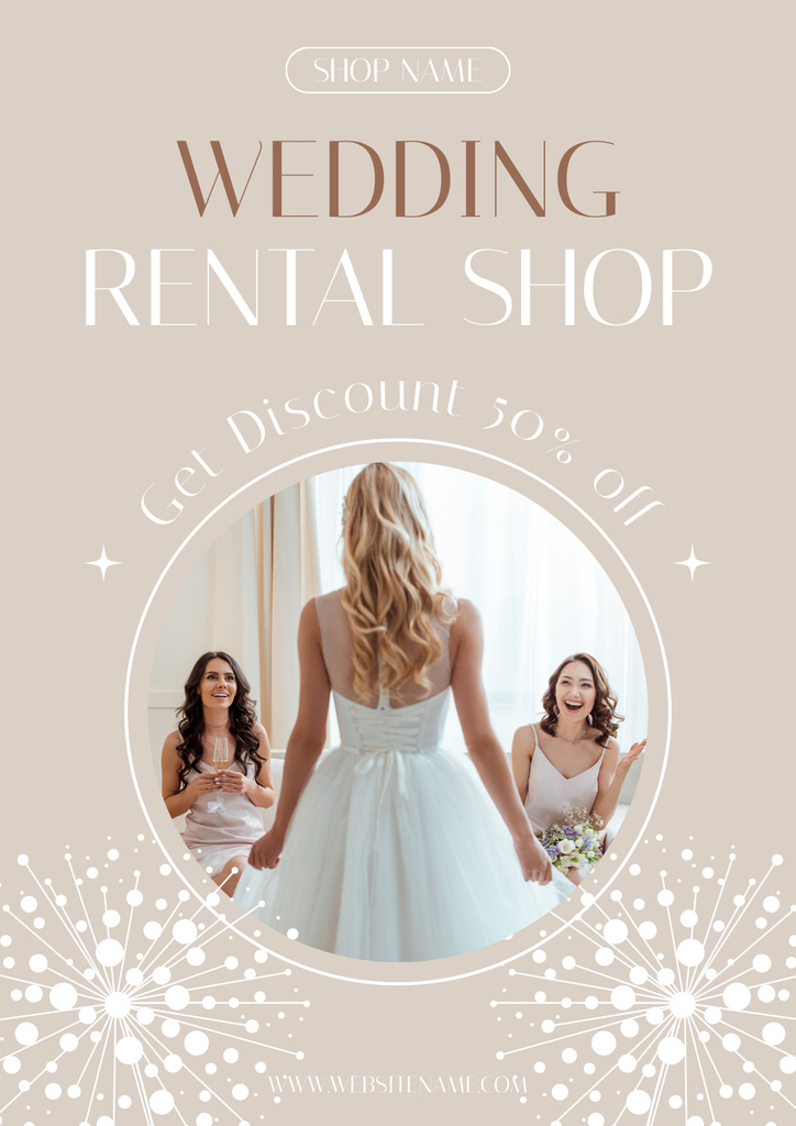 Ontwerpsjabloon van Poster van Special Discount at Wedding Rental Shop
