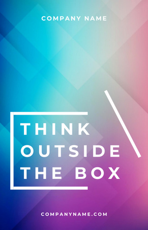 Think Outside The Box Idézet háromszög mintával Invitation 5.5x8.5in tervezősablon