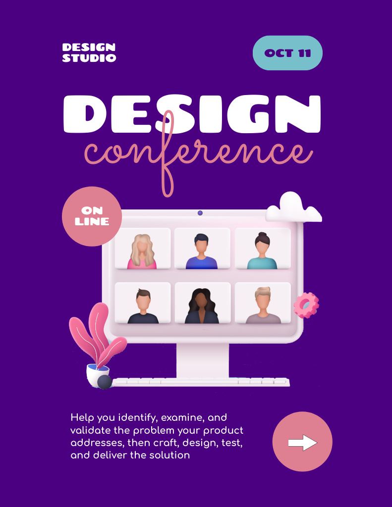 Professional Development Conference for Designers Flyer 8.5x11in tervezősablon