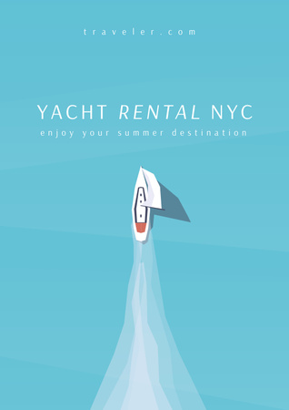Ontwerpsjabloon van Poster van Yacht Rental Offer