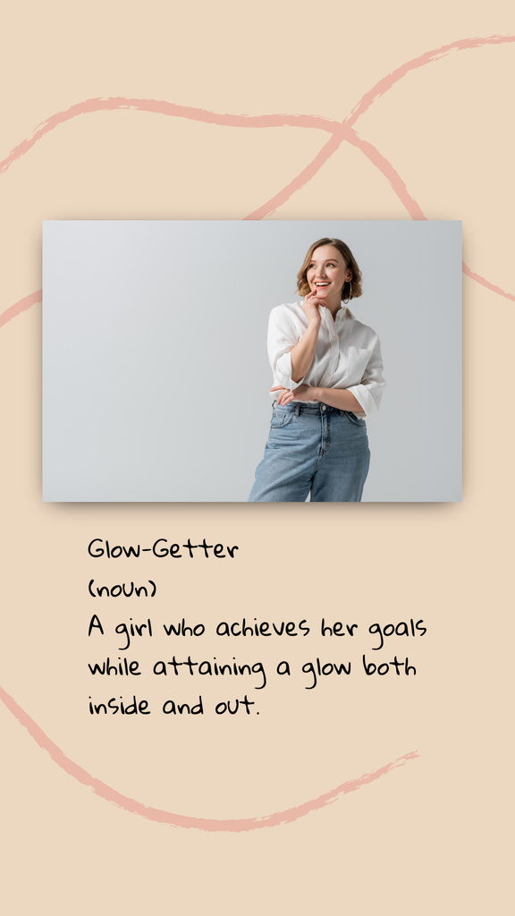 Inspirational Citation with Young Woman Instagram Story Design Template