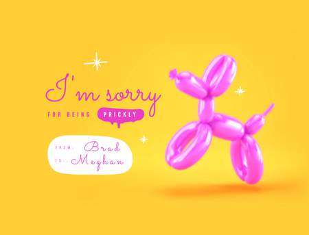 Szablon projektu słodkie przeprosiny fraza z nadmuchiwane pudel Postcard 4.2x5.5in