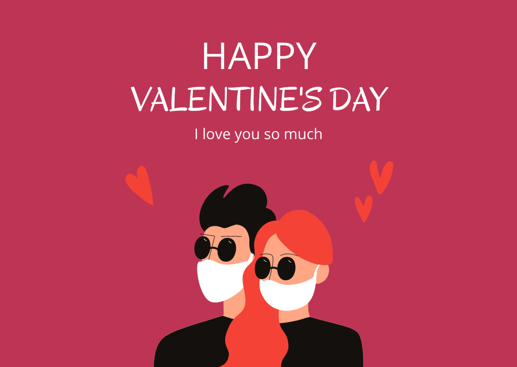 Declaration of Love on Valentine's Day Card Design Template