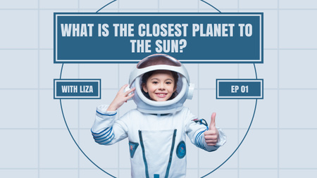 Věda O Planetách S Dívkou Youtube Thumbnail Šablona návrhu