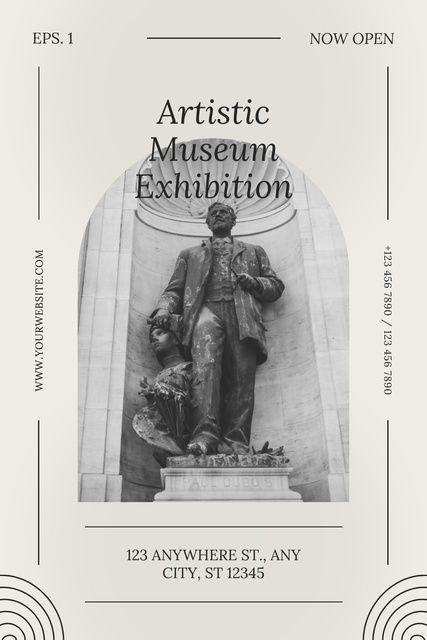 Museum Exhibition Ad Layout with Photo Pinterest Modelo de Design