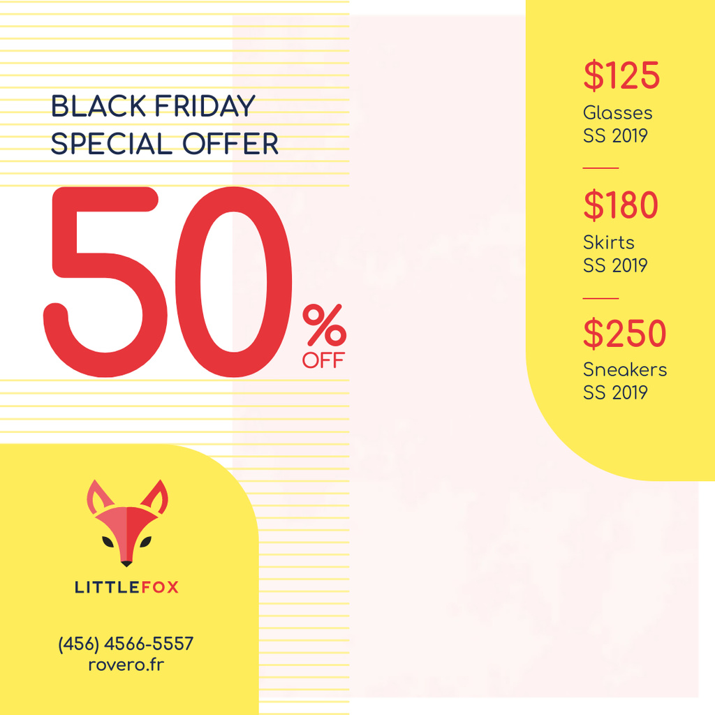 Black Friday Sale Girl in Stylish Clothes Instagram Design Template