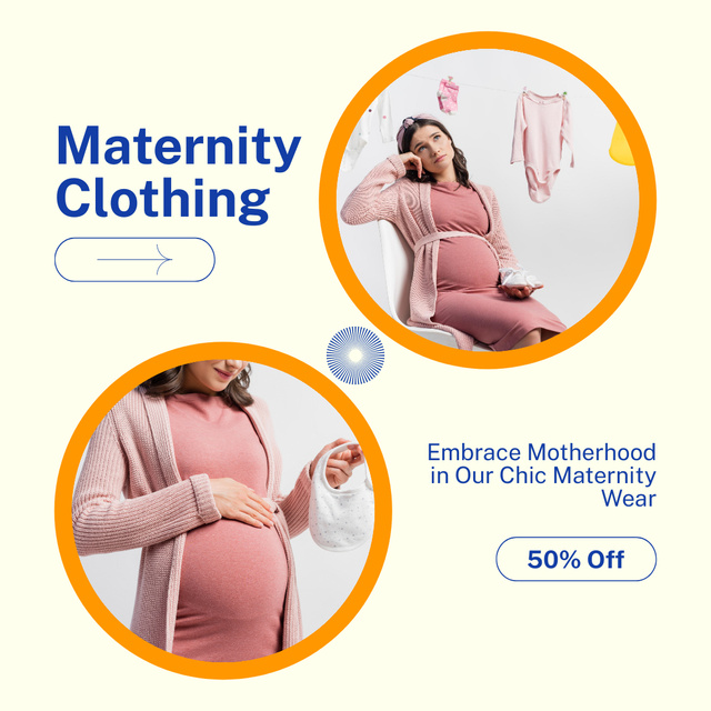 Chic Maternity Clothes Sale Instagram AD Design Template