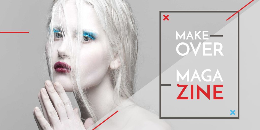 Ontwerpsjabloon van Image van Fashion Magazine Ad with Girl in White Makeup