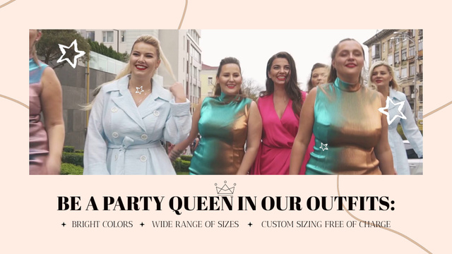 Party Clothes Shop With Inclusivity Promotion Full HD video Tasarım Şablonu