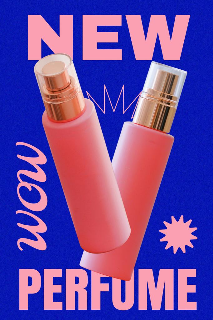 Ontwerpsjabloon van Pinterest van Beauty Ad with Pink Perfume Bottle
