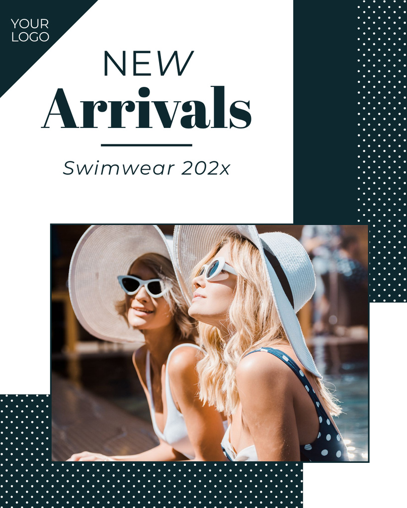 Designvorlage New Arrivals of Swimwear für Instagram Post Vertical