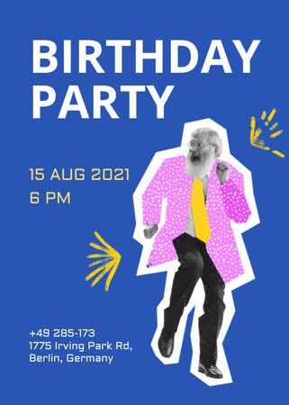Ontwerpsjabloon van Invitation van Birthday Party Announcement with Dizzy Pattern