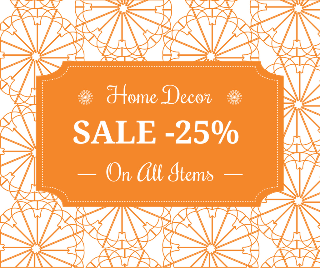 Home decor sale ad with floral texture Facebook Design Template