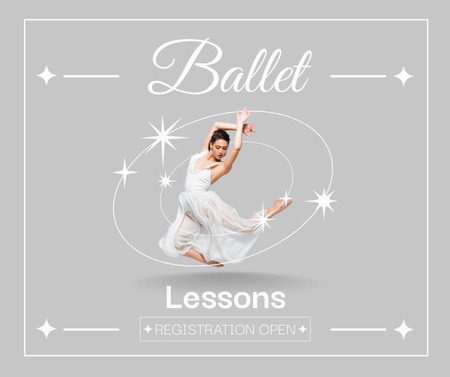Ad of Ballet Lesson with Woman in White Beautiful Dress Facebook Šablona návrhu