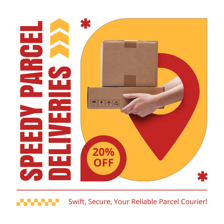 Platilla de diseño Discount on Speedy Parcels Deliveries Instagram AD