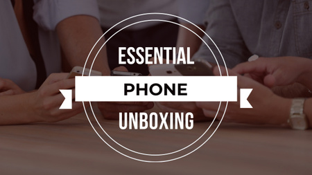 Unboxing Promotion People with Smartphones Youtube Thumbnail Design Template