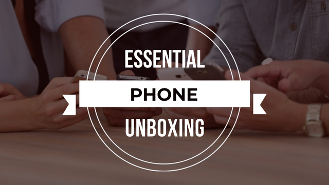 Unboxing Promotion People with Smartphones Youtube Thumbnail Modelo de Design