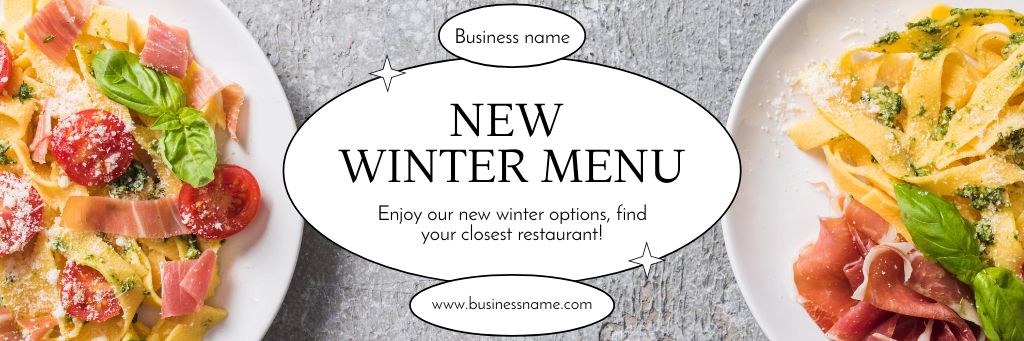 New Winter Menu Ad Email header Modelo de Design