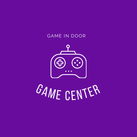 Gaming Club Ad with Gamepad in Purple Logo 1080x1080px Design Template