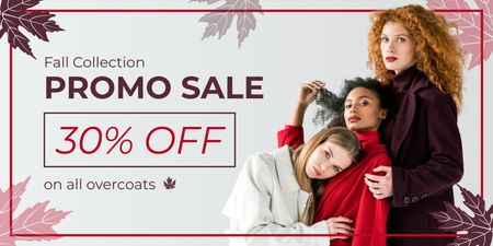 Colorful Fall Collection Promo Sale For Coats Twitter Design Template