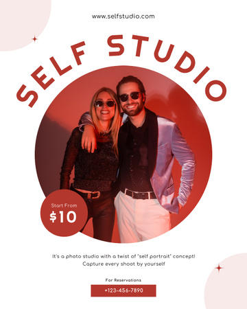 Modèle de visuel Jeune couple élégant dans Selfie Studio - Instagram Post Vertical