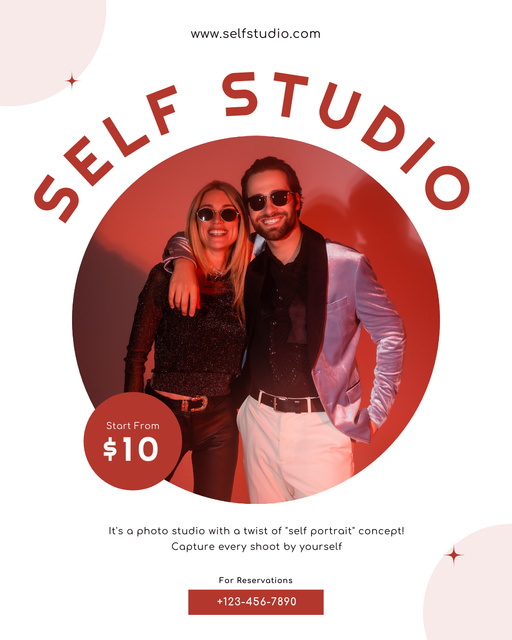 Young Stylish Couple in Selfie Studio Instagram Post Vertical Šablona návrhu