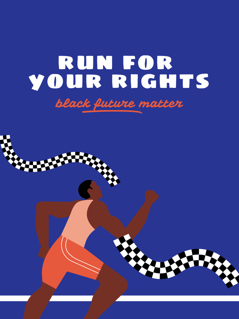 Designvorlage Protest against Racism with Running Guy für Poster US