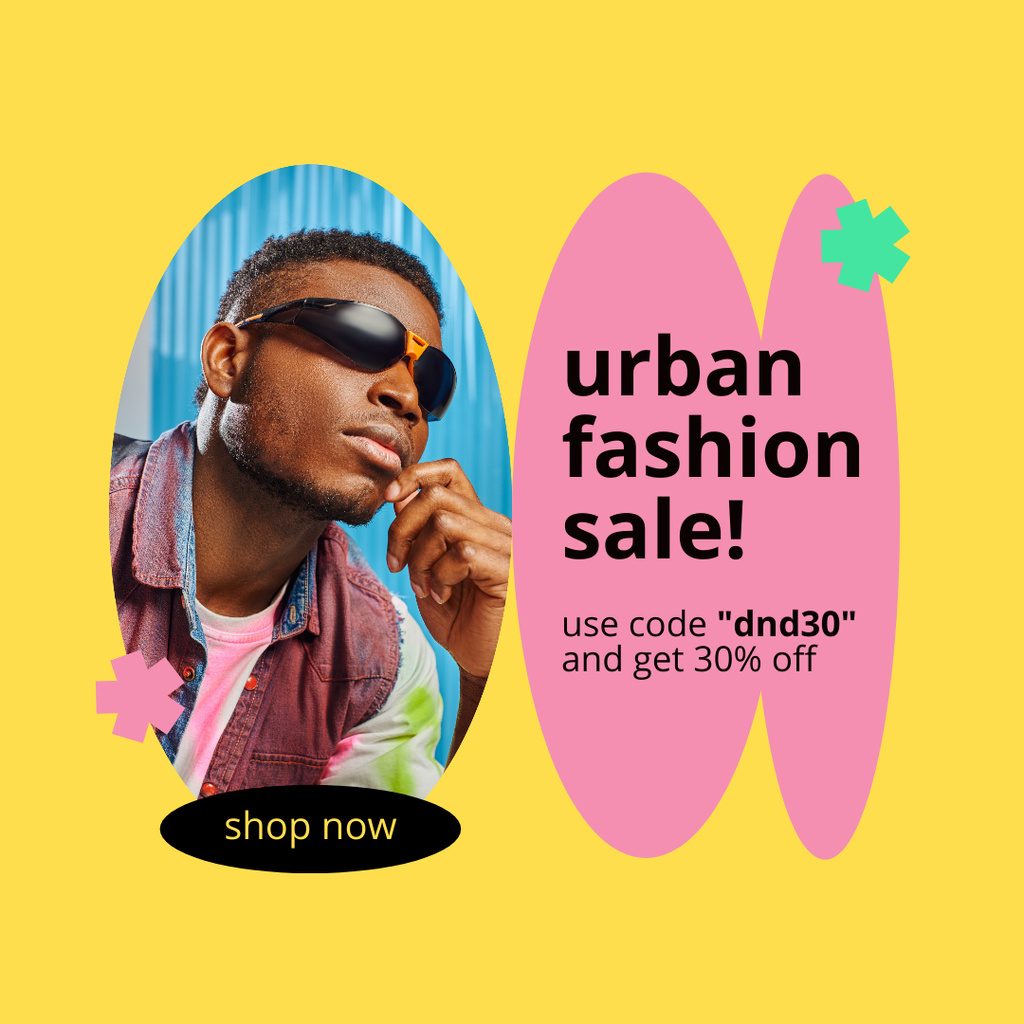 Announcement of Urban Fashion Sale Instagramデザインテンプレート