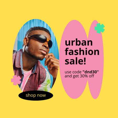 Announcement of Urban Fashion Sale Instagram Design Template