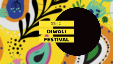 Plantilla de diseño de Diwali Festival Announcement on Bright Pattern FB event cover 