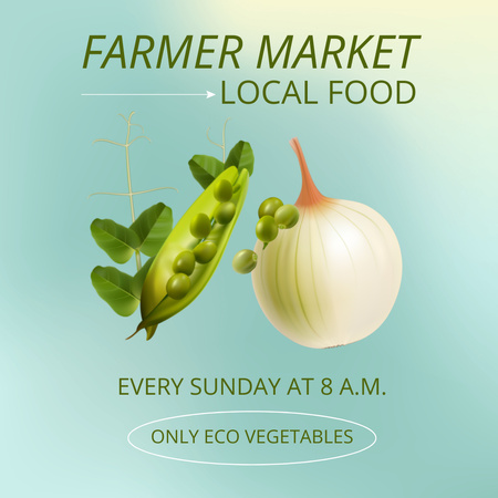 Ontwerpsjabloon van Instagram van Eco-goederen verkopen op de boerenmarkt