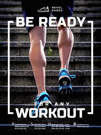 Sneakers for Gym Workout Poster US Design Template