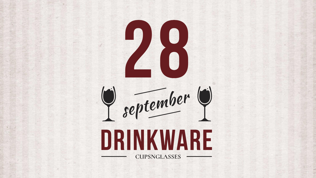 Drinkware Sale Ad on Red FB event cover Design Template
