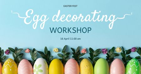 Easter Egg Decorating Workshop Facebook AD Design Template