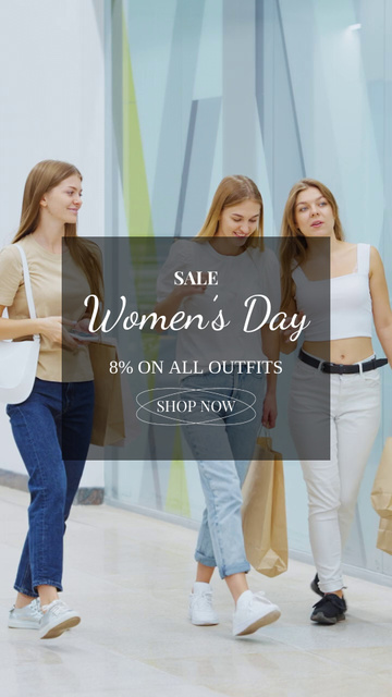 Casual Outfits Sale Offer On Women's Day Instagram Video Story Modelo de Design